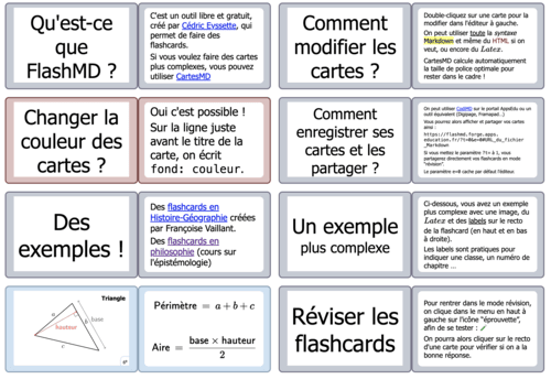 Page d’accueil de l’application FlashMD